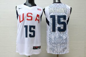 Nike Team USA Carmelo Anthony 15 2008 Olympic Basketball Jersey White